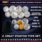 7 Coin Collecting Starter Type Kit. Barber 10c, Walker 50c, Standing Liberty 25c, 3cn, SBA$1, Steel