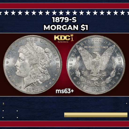 1879-s Morgan Dollar $1 Grades ms63+