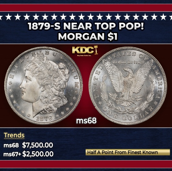 1879-s Morgan Dollar Near Top Pop! $1 ms68 SEGS