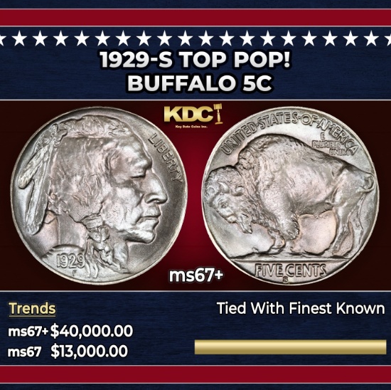 1929-s Buffalo Nickel TOP POP! 5c ms67+ SEGS