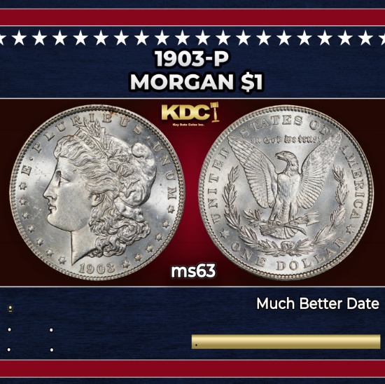 1903-p Morgan Dollar $1 Grades ms63