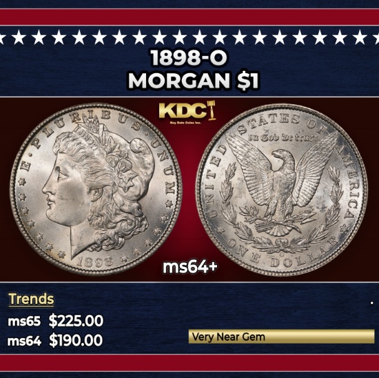 1898-o Morgan Dollar $1 Grades ms64+