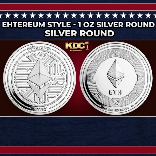 Ehtereum Style - 1 oz Silver Round Round