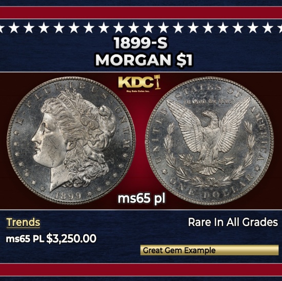 1899-s Morgan Dollar $1 ms65 pl SEGS