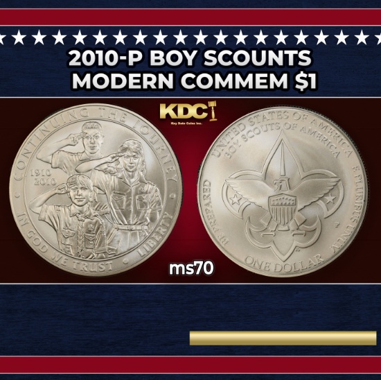 2010-p Boy Scounts Modern Commem Dollar $1 ms70 SEGS