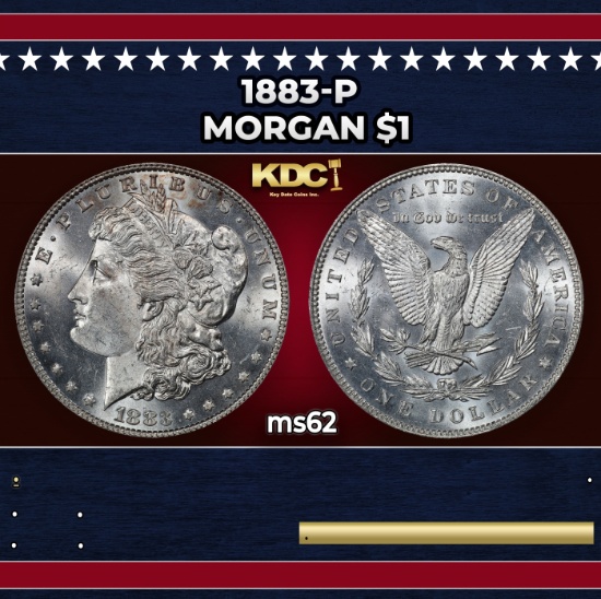 1883-p Morgan Dollar $1 Grades ms62