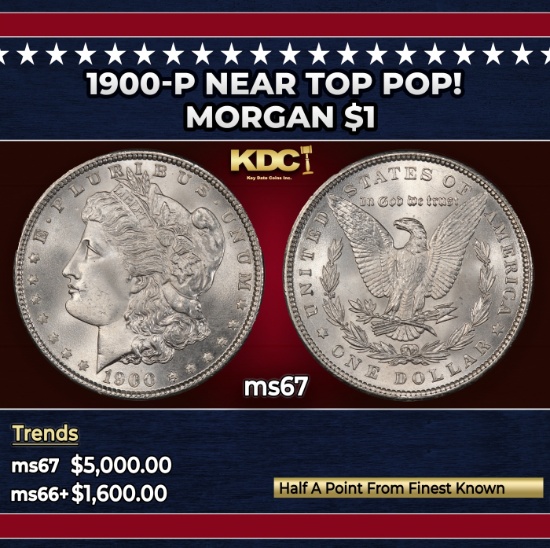 1900-p Morgan Dollar Near Top Pop! $1 ms67 SEGS