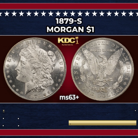 1879-s Morgan Dollar $1 Grades ms63+
