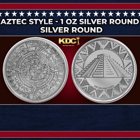 Aztec Temple - 1 oz Silver Round Round