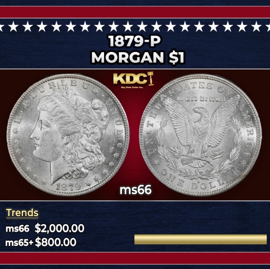 1879-p Morgan Dollar $1 ms66 SEGS