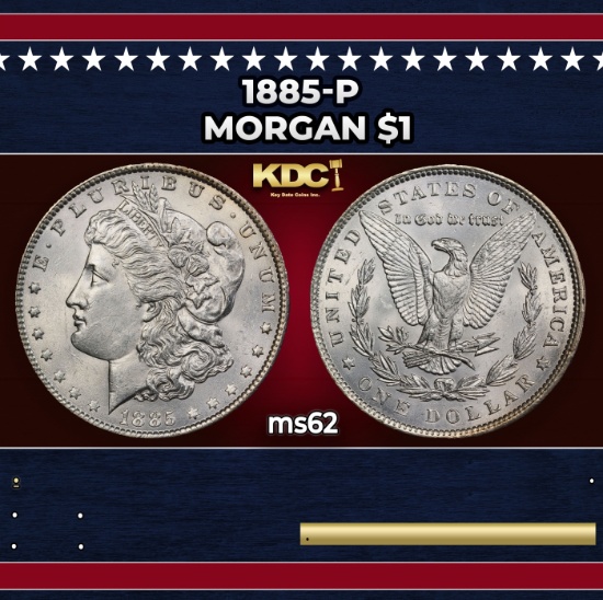 1885-p Morgan Dollar $1 Grades ms62