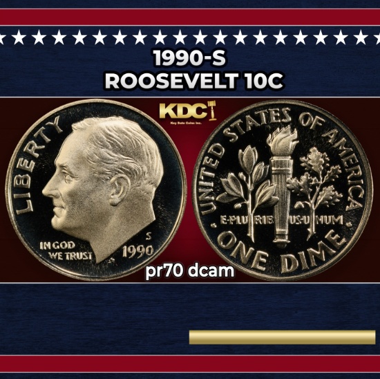 1990-s Proof Roosevelt Dime 10c pr70 dcam SEGS