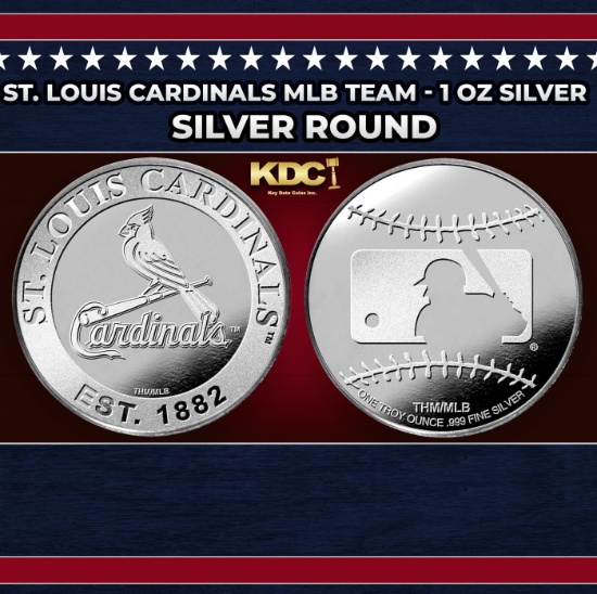 St. Louis Cardinals MLB Team - 1 oz Silver Round Round