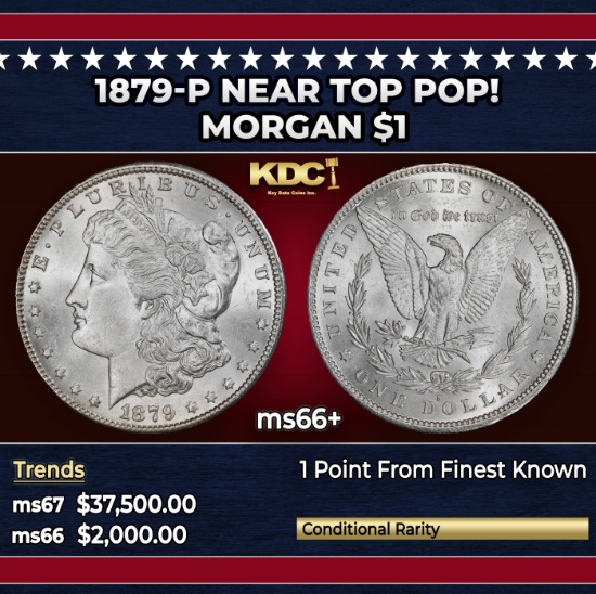 1879-p Morgan Dollar Near Top Pop! $1 ms66+ SEGS