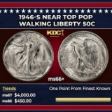 1946-s Walking Liberty Half Dollar Near Top Pop 50c ms66+ SEGS