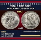 1936-p Walking Liberty Half Dollar TOP POP! 50c ms68 SEGS