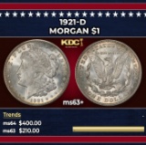 1921-d Morgan Dollar $1 Grades ms63+