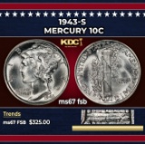 1943-s Mercury Dime 10c ms67 fsb SEGS