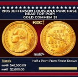 1903 Jefferson Louisiana Purchase Gold Commem Dollar Near Top Pop! 1 ms67+ SEGS