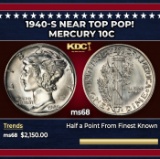 1940-s Mercury Dime Near Top Pop! 10c ms68 SEGS