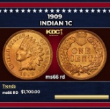 1909 Indian Cent 1c ms66 rd SEGS