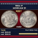 1904-p Morgan Dollar $1 Grades ms62+