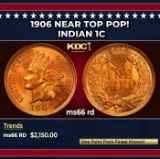 1906 Indian Cent Near Top Pop! 1c ms66 rd SEGS