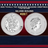 2022 Tuvalu The Simpsons Seasons Greetings - 1 oz Silver Round Round
