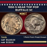 1930-s Buffalo Nickel Near Top Pop 5c ms66+ SEGS