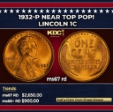 1932-p Lincoln Cent Near Top Pop! 1c ms67 rd SEGS