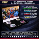4 OZ .999 Fine Silver Set DC Colorized Superhero's Collection