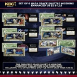 Complete Set of All 6 NASA Space Shuttle Missions Enhanced US $2 Bills, Including Enterprise W/ Star