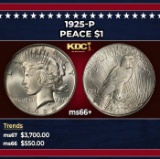 1925-p Peace Dollar $1 ms66+ SEGS