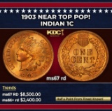1903 Indian Cent Near Top Pop! 1c ms67 rd SEGS
