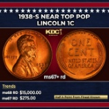 1938-s Lincoln Cent Near Top Pop 1c ms67+ rd SEGS