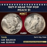 1927-p Peace Dollar Near Top Pop $1 ms65+ SEGS