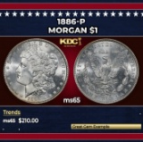 1886-p Morgan Dollar $1 Grades ms65