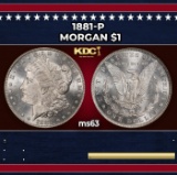 1881-p Morgan Dollar $1 Grades ms63