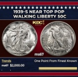 1939-s Walking Liberty Half Dollar Near Top Pop 50c ms67 SEGS