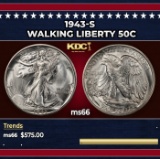 1943-s Walking Liberty Half Dollar 50c Grades ms66