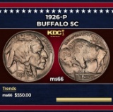 1926-p Buffalo Nickel 5c Grades ms66