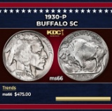 1930-p Buffalo Nickel 5c Grades ms66