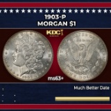 1903-p Morgan Dollar $1 Grades ms63+