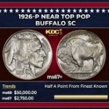1926-p Buffalo Nickel Near Top Pop 5c ms67+ SEGS