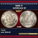 1889-p Morgan Dollar $1 Grades ms65