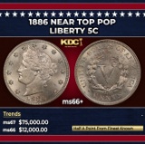 1886 Liberty Nickel Near Top Pop 5c ms66+ SEGS
