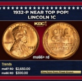 1932-p Lincoln Cent Near Top Pop! 1c ms66+ rd SEGS