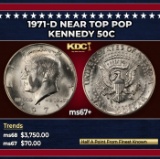 1971-d Kennedy Half Dollar Near Top Pop 50c ms67+ SEGS