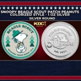 Snoopy Beagle Scout Patch Peanuts Colorized Style - 1 oz Silver Round Round