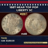 1887 Liberty Nickel Near Top Pop 5c ms66 SEGS